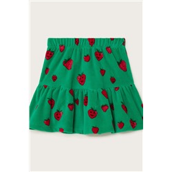 Monsoon Green Strawberry Velour Skirt