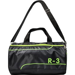 Спортивная сумка (42х22х24 см, нейлон, чёрно-зелёная)