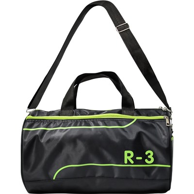 Спортивная сумка (42х22х24 см, нейлон, чёрно-зелёная)