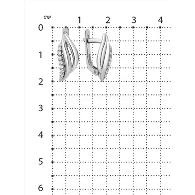 Серьги из серебра с фианитами родированные 925 пробы с1775р200
