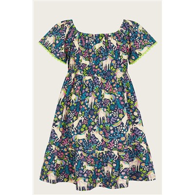 Monsoon Unicorn Print Dress