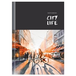 Скетчбук А5 100л. 100г/м, тв.обл. "City life" (С5т100_лг 11289, BG) глянцевая ламинация