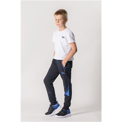 Спортивные брюки М-1103: Тёмно-синий / Электрик