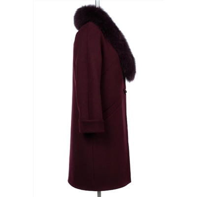 02-3182 Пальто женское утепленное Пальтовая ткань гранат