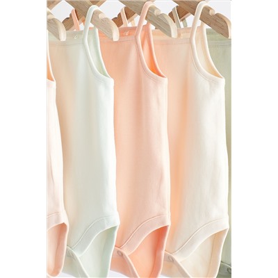 Baby Strappy Vest Bodysuits 5 Pack