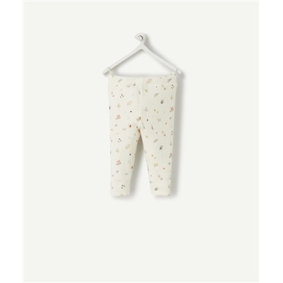 LEGGING BÉBÉ ÉCRU ET IMPRIMÉ AVEC FLEURS