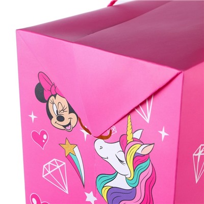 Пакет-коробка, 40 х 30 х 15 см "Dream", упаковка, Минни Маус и Единорог