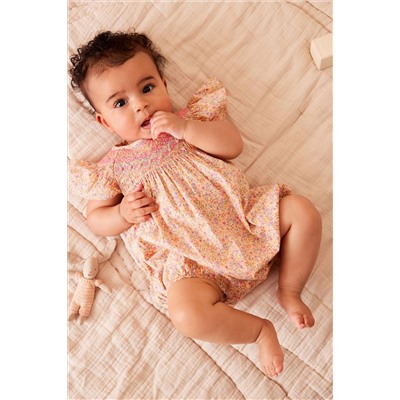 Pink Ditsy Floral Print Baby Romper (0mths-2yrs)