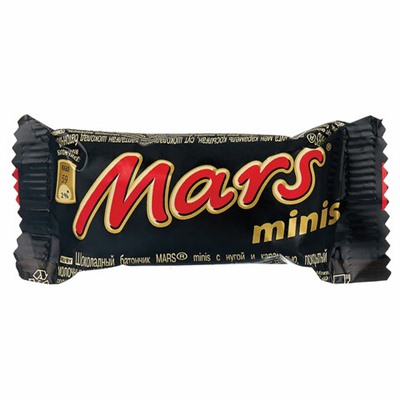 Батончики шоколадные мини MARS "Minis" с нугой и карамелью в молочном шоколаде, 182 г, 2261