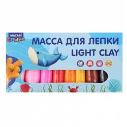 Пластилин легкий 24 цвета 10г Mazari 3 стека в коробке M-4196-24