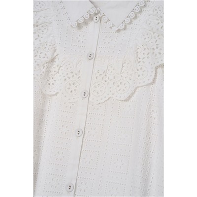 Angel & Rocket Amelie Broderie White Shirt Dress