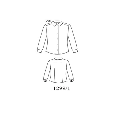 Блуза школьная длин.рукав р.30-42