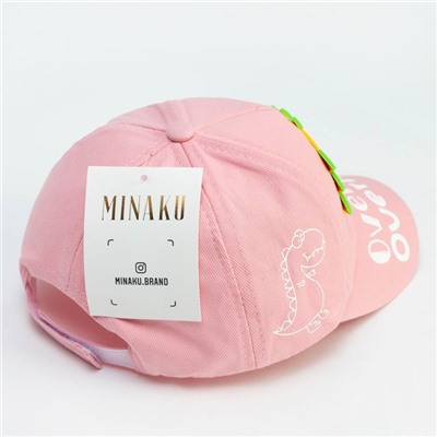 Кепка детская "Дино" MINAKU цвет розовый, р-р 52-54