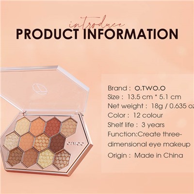 Тени для век O.TWO.O Color And Texture Of Eye Makeup 12 цветов № 1 18 g