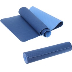 Коврик для йоги 6 мм 183х61 см "Sports time" перфорированный (ТРЕ), голубой/синий