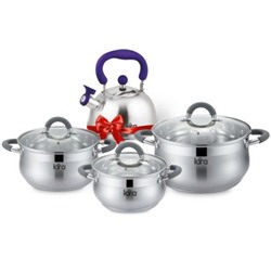 LR02-92 Набор посуды LARA Bell PROMO (кастр.:1.9л,3.6л,6.1л) + ПОДАРОК - чайник LR00-61