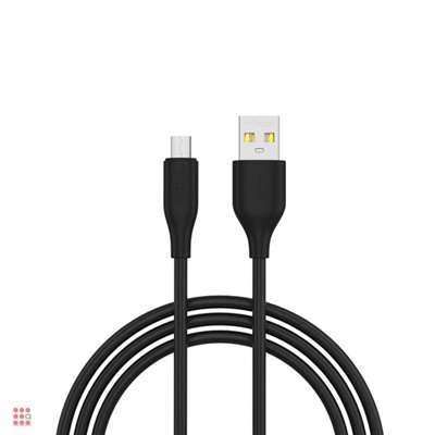 Кабель для зарядки Базовый microUSB, 1м, Быстрая зарядка 2.4А, 12W, прорезиненный, 4 цвета