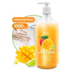 GRASS Жидкое крем-мыло "Milana" манго и лайм (флакон 1000 мл)