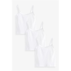 White Cropped Cami Vest 3 Pack (5-16yrs)