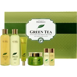 DEOPROCE PREMIUM GREENTEA TOTAL SOLUTION 4 SET Набор: Крем для кожи вокруг глаз с экстрактом зелёного чая, Тонер для лица с экстрактом зелёного чая