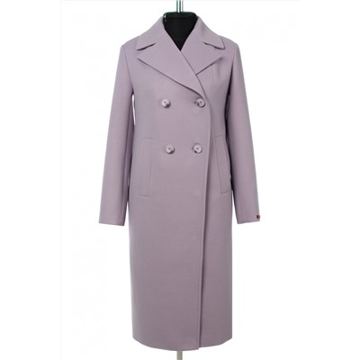 01-10947 Пальто женское демисезонное Пальтовая ткань Сирень