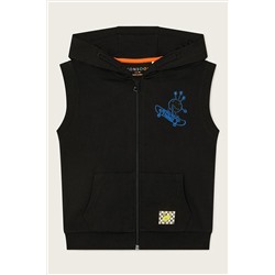 Monsoon Sleeveless Zip-Up Black Hoodie