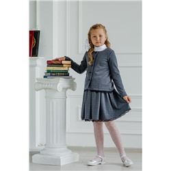 Юбка подростковая школьная  серая с кружевом Dress Code