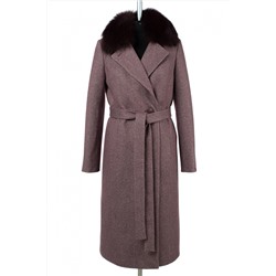 02-3129 Пальто женское утепленное (пояс) Микроворса вино
