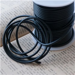 Шнур резиновый, без отверстия, цвет черный, диаметр 3 мм