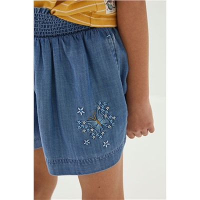 FatFace Embroidered Chambray Flippy Shorts