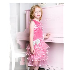 Розовое нарядное платье для девочки 55713-ДН14