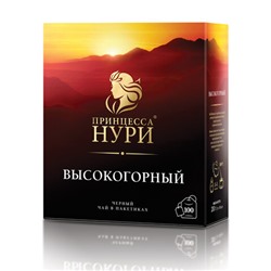 Чай ПРИНЦЕССА НУРИ "Высокогорный" черный, 100 пакетиков по 2 г, 0201-18-А6