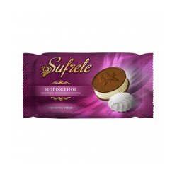 P&V Пломбир с ароматом зефира в шоколадном печенье "Sufrele" 1/80 (18)