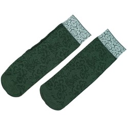 Эластичные плотные носочки «Кружевные» (зеленые)