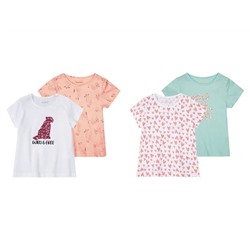 lupilu® Kleinkinder Mädchen T-Shirts, 2 Stück, aus reiner Baumwolle
