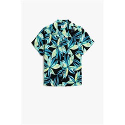 Рубашка с коротким рукавом с цветочным узором и карманами из хлопка 2SKB60157TW