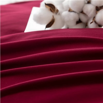Комплект постельного белья Однотонный Сатин Вышивка на резинке CHR022
