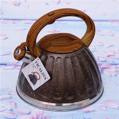 Чайник из нержавеющей стали 3,2л "Vicalina" Бисквит шоколадный VL-0056