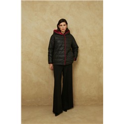 Куртка Elema 4-319-170 чёрный/принт красный