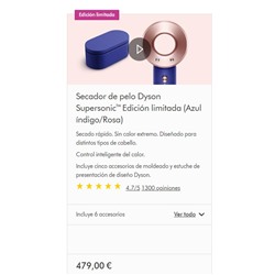 Secador de pelo Dyson Supersonic™ - Edición limitada (Azul índigo/Rosa)