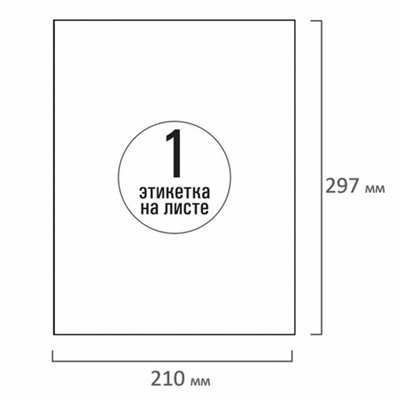 Этикетка самоклеящаяся 210х297 мм, 1 этикетка, белая, 70 г/м2, 100 листов, TANEX, сырье Финляндия, 114543, TW-2000