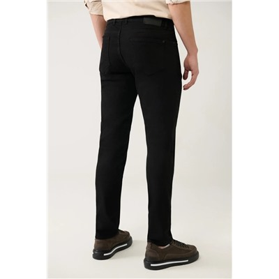 Мужские черные винтажные стираные джинсовые брюки прямого покроя "Москва" E003514