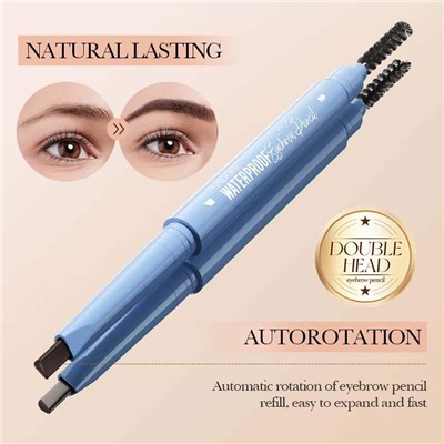 SADOER Водостойкий карандаш для бровей Waterproof Eyebrow Pencil, 02 Dark Brown