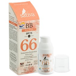 SATIVA №66R BB-крем солнцезащитный с тонирующим эффектом Rose Beige SPF15 30 мл