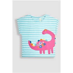 JoJo Maman Bébé Stegosaurus Appliqué T-Shirt