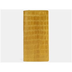 Желтый кожаный кошелек из натуральной кожи «KH003 Yellow Croco»