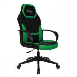 Кресло компьютерное BRABIX Alpha GM-018 ткань/экокожа черное/зеленое 532639 (1)