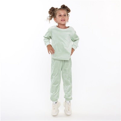 Пижама для девочки, цвет мятный, рост 110 см