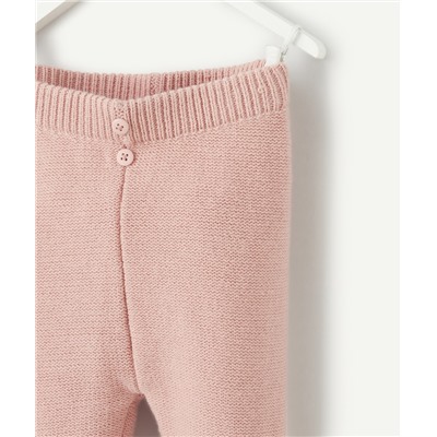 LEGGING BÉBÉ EN MAILLE ROSE