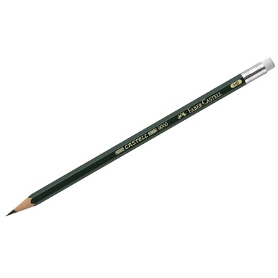 Карандаш ч/г Faber-Castell "Castell 9000" HB, с ластиком, заточен.